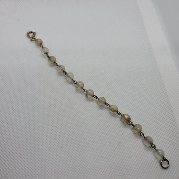 Vintage Silver Tone & Glass Bead Bracelet - Picture 5 of 6